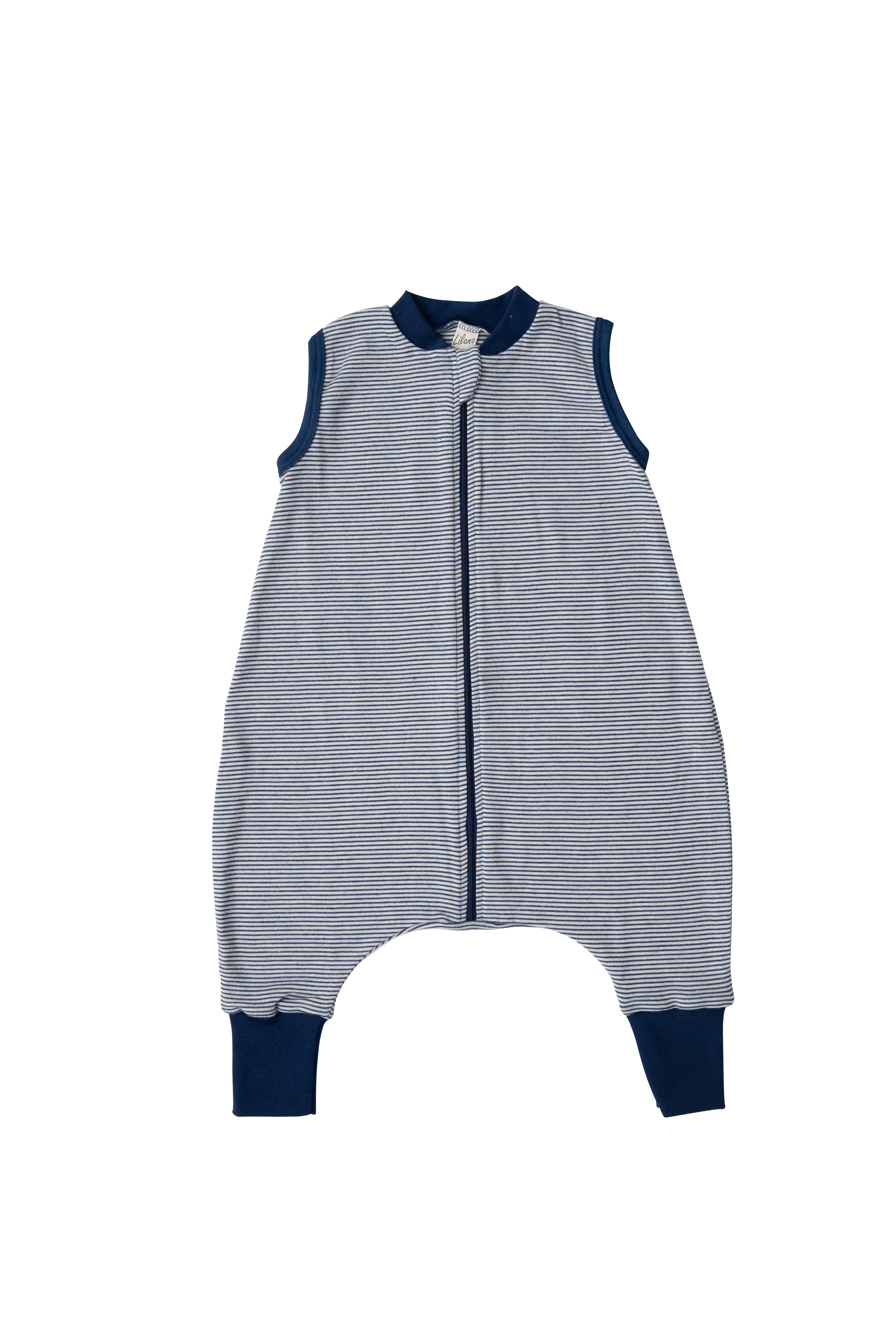 LILANO Wolle Seide Schlafsack mit Fssen ohne Arm Marine Gestreift  A&O  Online Shop