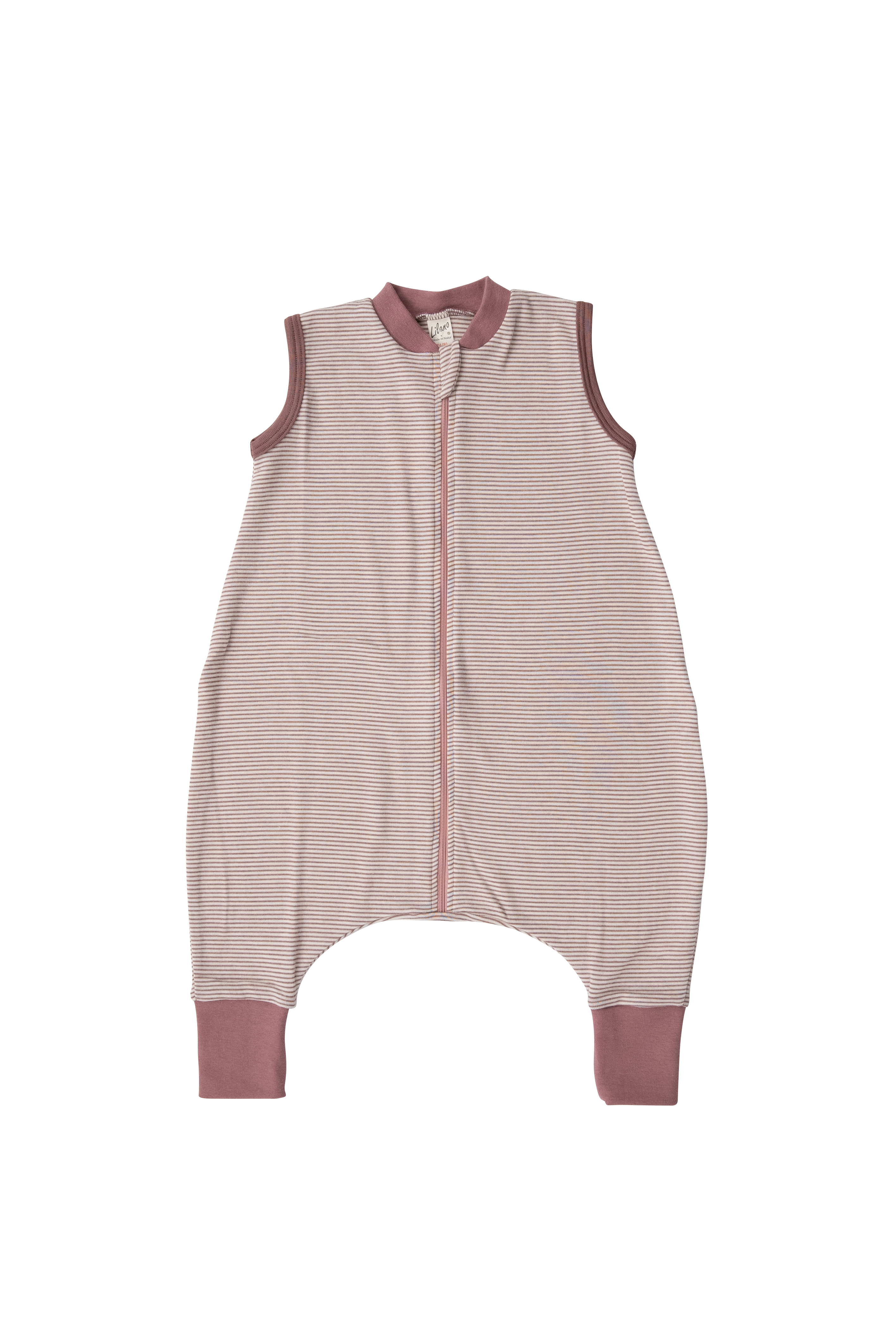 lilano schlafsack 110 LILANO Wolle Seide Schlafsack mit Füssen ohne Arm Mauve Gestreift – A&O Online Shop