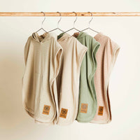 CLOBY UV Poncho UPF50+ Gestreift Sandy Beach/Spicy Ginger