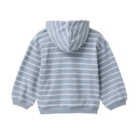 PEOPLE WEAR ORGANIC Sweat-Hoodie - Blau Mit Weissen Streifen