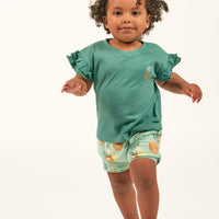 SENSE ORGANICS Kurzarm Shirt Ada Baby - Emerald Green mit Ananas