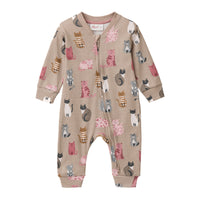 PEOPLE WEAR ORGANIC Langarm Overall - Katzen