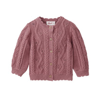 PEOPLE WEAR ORGANIC Strick-Jacke - Beere Mélange