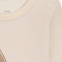 HUST & CLAIR Merinowolle Langarm-Body Baloo Elephants - French Oak