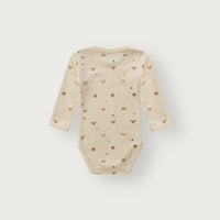 HUST & CLAIR Merinowolle-Bambusviskose Langarm-Body Baloo Forest - Off White