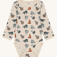 HUST & CLAIR Merinowolle-Bambusviskose Langarm-Body Baloo Lazy - French Oak