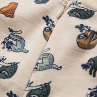 HUST & CLAIRE Merinowolle-Bambusviskose Strampler Manu Zip Lazy - French Oak
