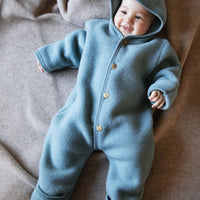 ENGEL NATUR Wollfleece Overall - Bergblau Melange