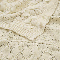 CAMCAM Copenhagen Pointelle Baby Strickdecke GOTS Off White