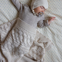 CAMCAM Copenhagen Pointelle Baby Strickdecke GOTS Off White