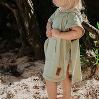 CLOBY UV Poncho UPF50+ Gestreift Sandy Beach/Spicy Ginger
