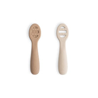 MUSHIE Silicone First Feeding Baby Spoons 2-pack - Natural/Shifting Sand