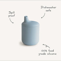 MUSHIE Silicone Sippy Cup - Cambridge Blue