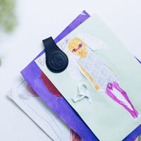 CLOBY Leder Magnet Clips Schwarz