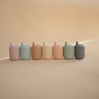 MUSHIE Silicone Sippy Cup - Cambridge Blue