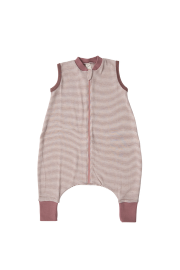 LILANO Schlafsack mit Füssen ohne Arm Mauve Gestreift