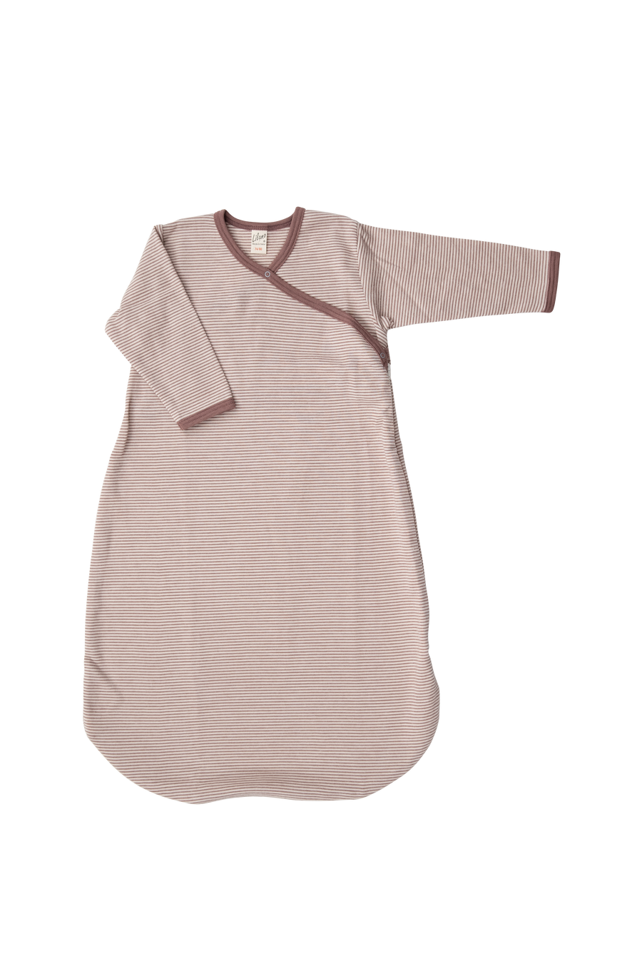 LILANO Wolle Seide Wickelschlafsack Mauve Gestreift