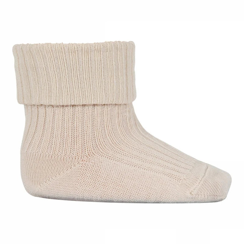 MPKIDS Rippstrick Wollsocken Ecru