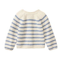 PEOPLE WEAR ORGANIC Strick-Pullover - Blau Gestreift