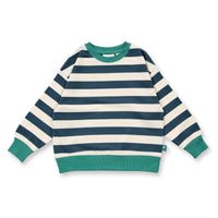 SENSE ORGANICS Sweater Dari - Deep Petrol Stripes