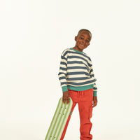 SENSE ORGANICS Sweater Dari - Deep Petrol Stripes