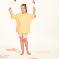 SENSE ORGANICS Kurzarm Terry Shirt Tali - Cream Yellow