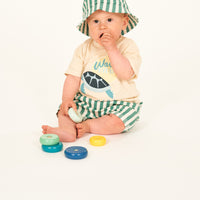 SENSE ORGANICS Shorts Ressad - Emerald Green Stripes