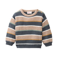 PEOPLE WEAR ORGANIC Strick-Pullover - Bunt Geringelt