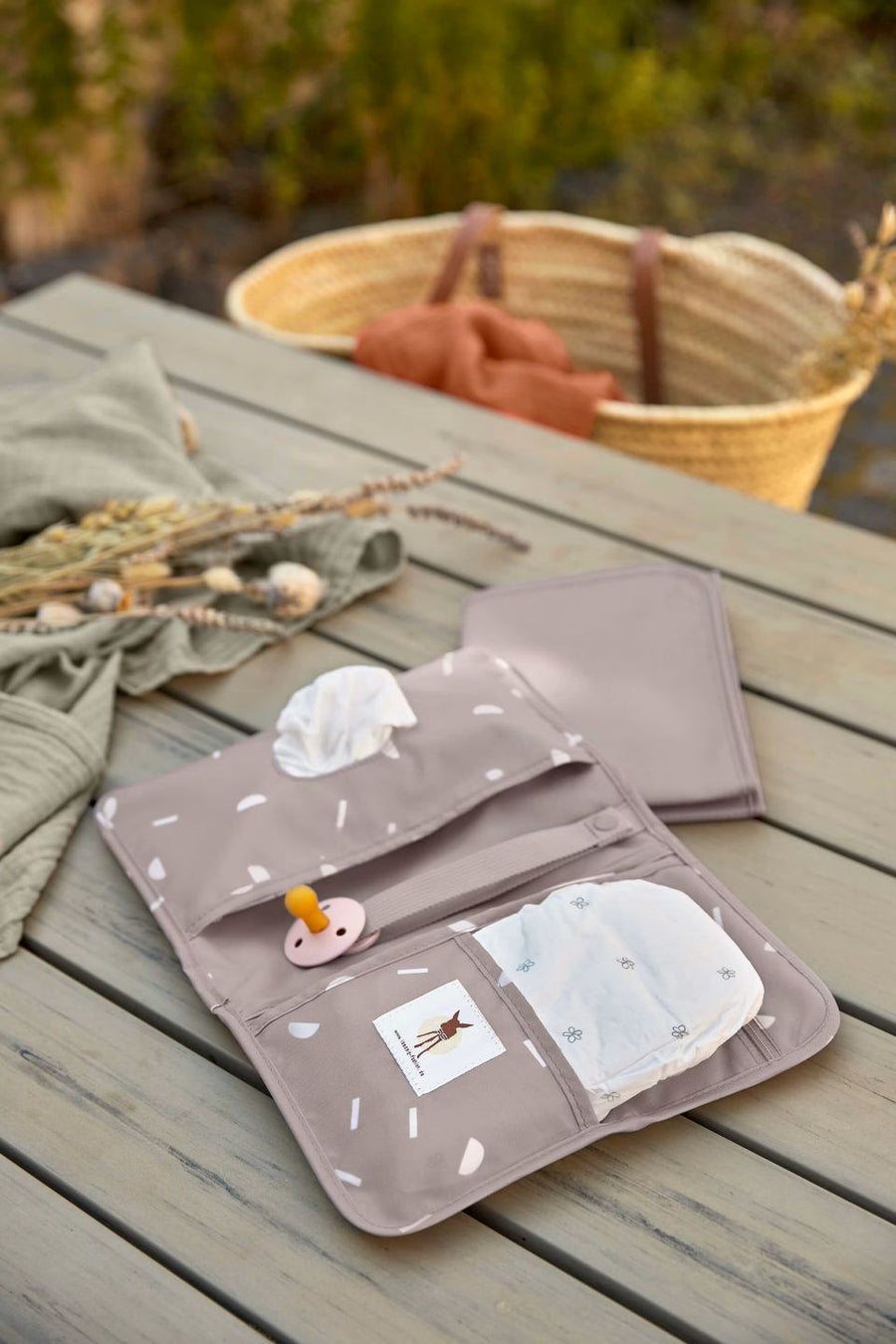 LÄSSIG Windeletui Blocks/Taupe