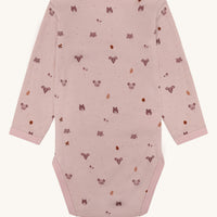 HUST & CLAIR Merinowolle-Bambusviskose  Langarm-Body Baloo Forest - Dusty Rose