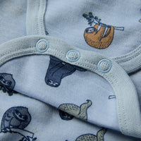 HUST & CLAIR Merinowolle-Bambusviskose  Langarm-Body Baloo Lazy - Baby Blue