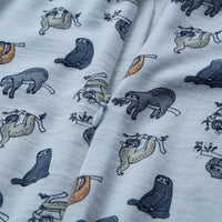 HUST & CLAIRE Merinowolle-Bambusviskose Strampler Manu Zip Lazy - Baby Blue
