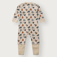 HUST & CLAIRE Merinowolle-Bambusviskose Strampler Manu Zip Lazy - French Oak