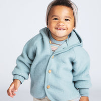 ENGEL NATUR Wollfleece Jacke - Bergblau Melange