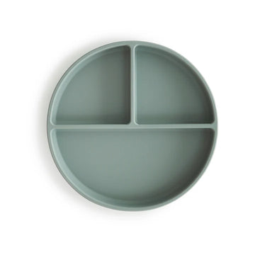 MUSHIE Silikon-Teller mit Saugnapf - Cambridge Blue