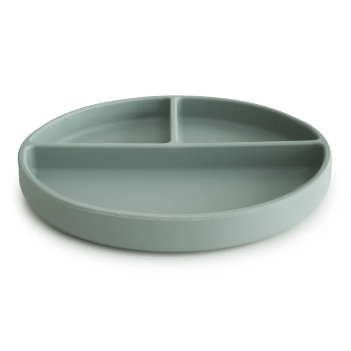 MUSHIE Silikon-Teller mit Saugnapf - Cambridge Blue