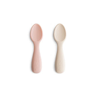 MUSHIE Silicone Toddler Starter Spoon 2-pack - Blush/Shifting Sand