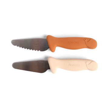 FILIBABBA Kochmesser für Kinder 2er-Pack - Pumpkin + Offwhite