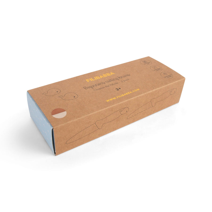 FILIBABBA Kochmesser für Kinder 2er-Pack - Pumpkin + Offwhite