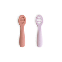 MUSHIE Silicone First Feeding Baby Spoons 2-pack - Rose/Soft Lilac