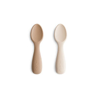 MUSHIE Silicone Toddler Starter Spoon 2-pack - Natural/Shifting Sand