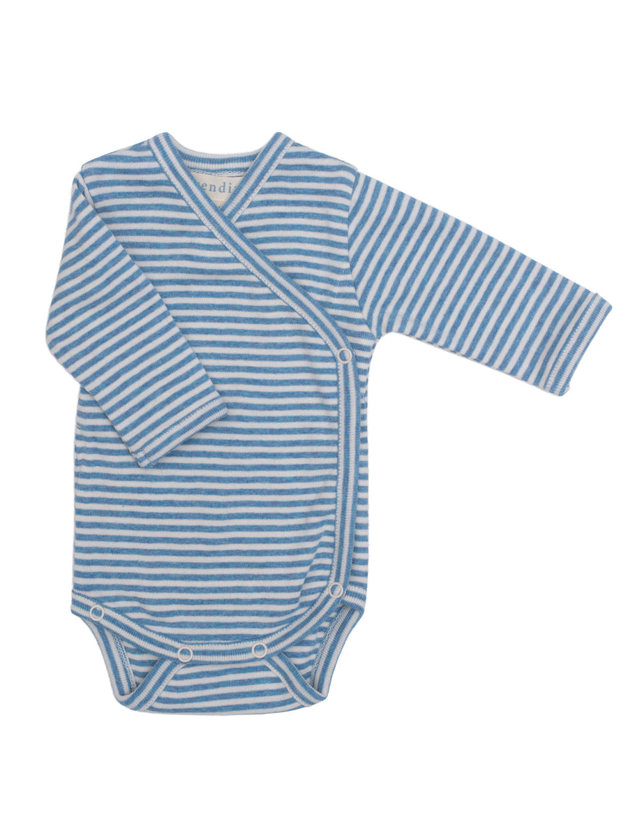 SERENDIPITY Wickelbody Azur/Ecru gestreift
