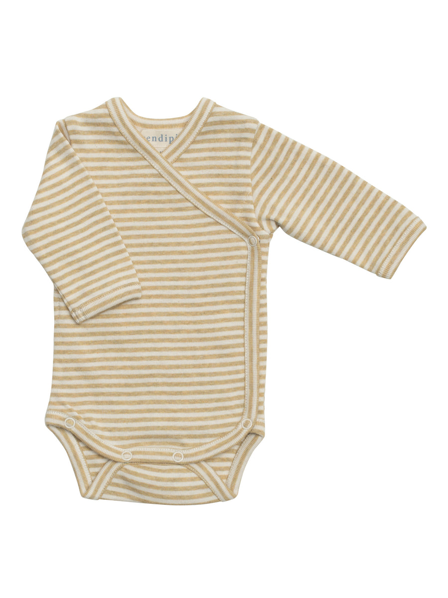 SERENDIPITY Wickelbody Chamomile/Offwhite gestreift