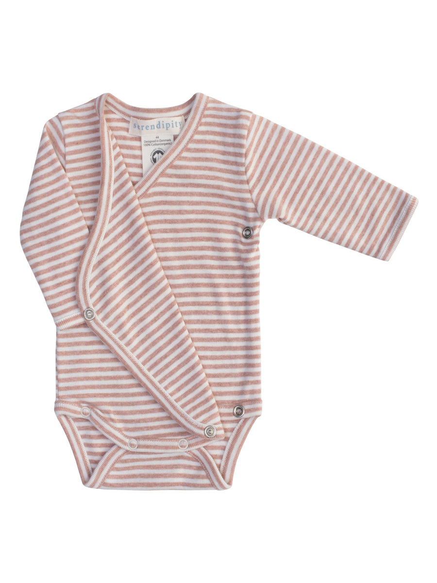 SERENDIPITY Wickelbody Clay/Offwhite gestreift