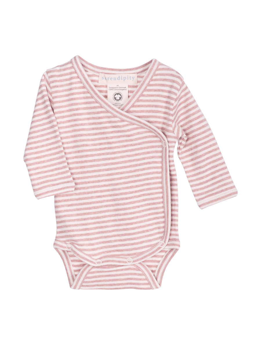 SERENDIPITY Wickelbody Clay/Offwhite gestreift