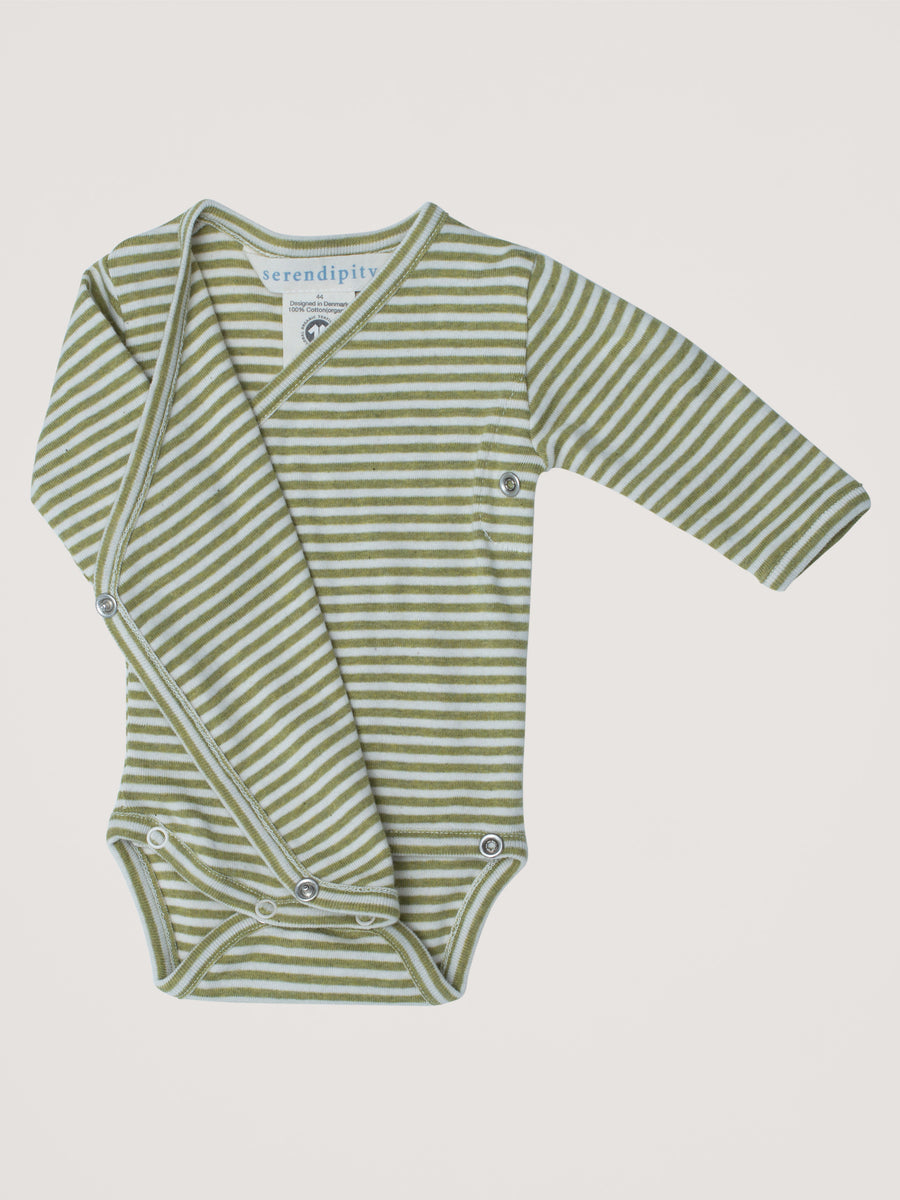 SERENDIPITY Wickelbody Grass/Offwhite gestreift