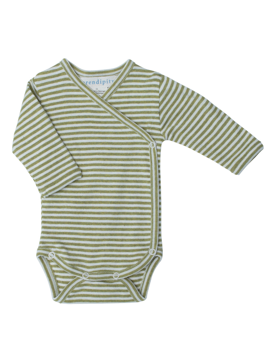 SERENDIPITY Wickelbody Grass/Offwhite gestreift
