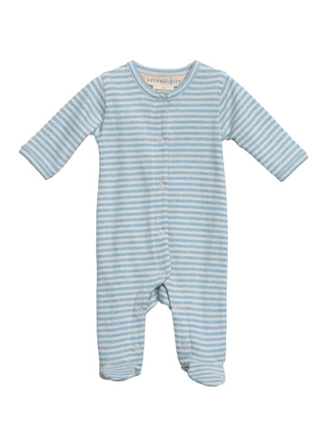 SERENDIPITY Strampler Aqua/Ecru gestreift