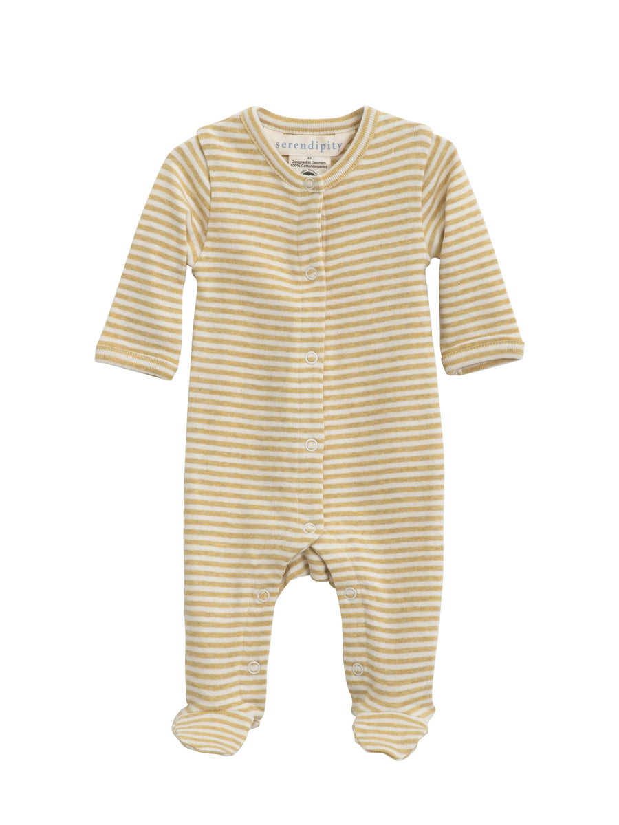 SERENDIPITY Strampler Chamomile/Offwhite gestreift