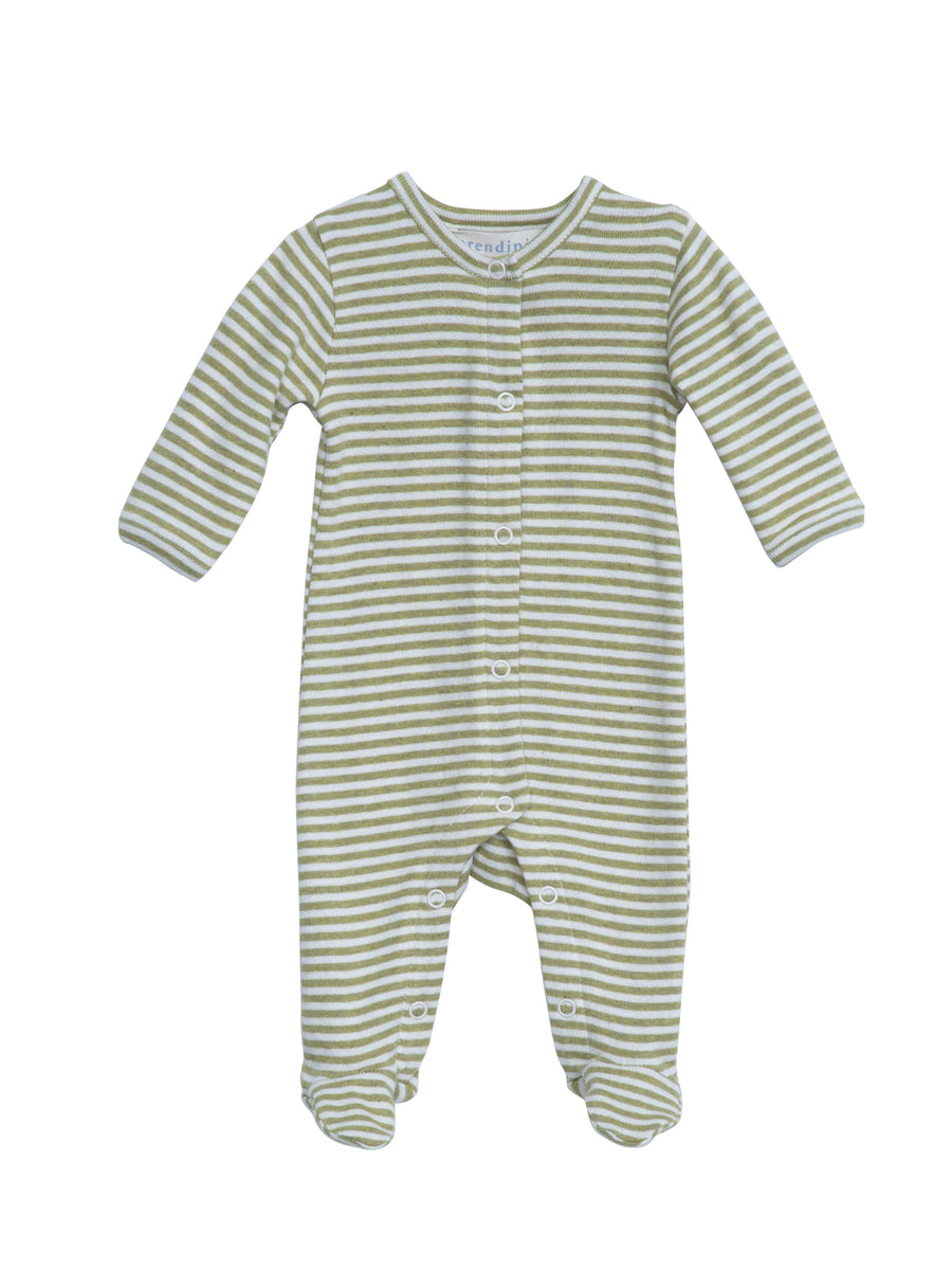 SERENDIPITY Strampler Grass/Offwhite gestreift